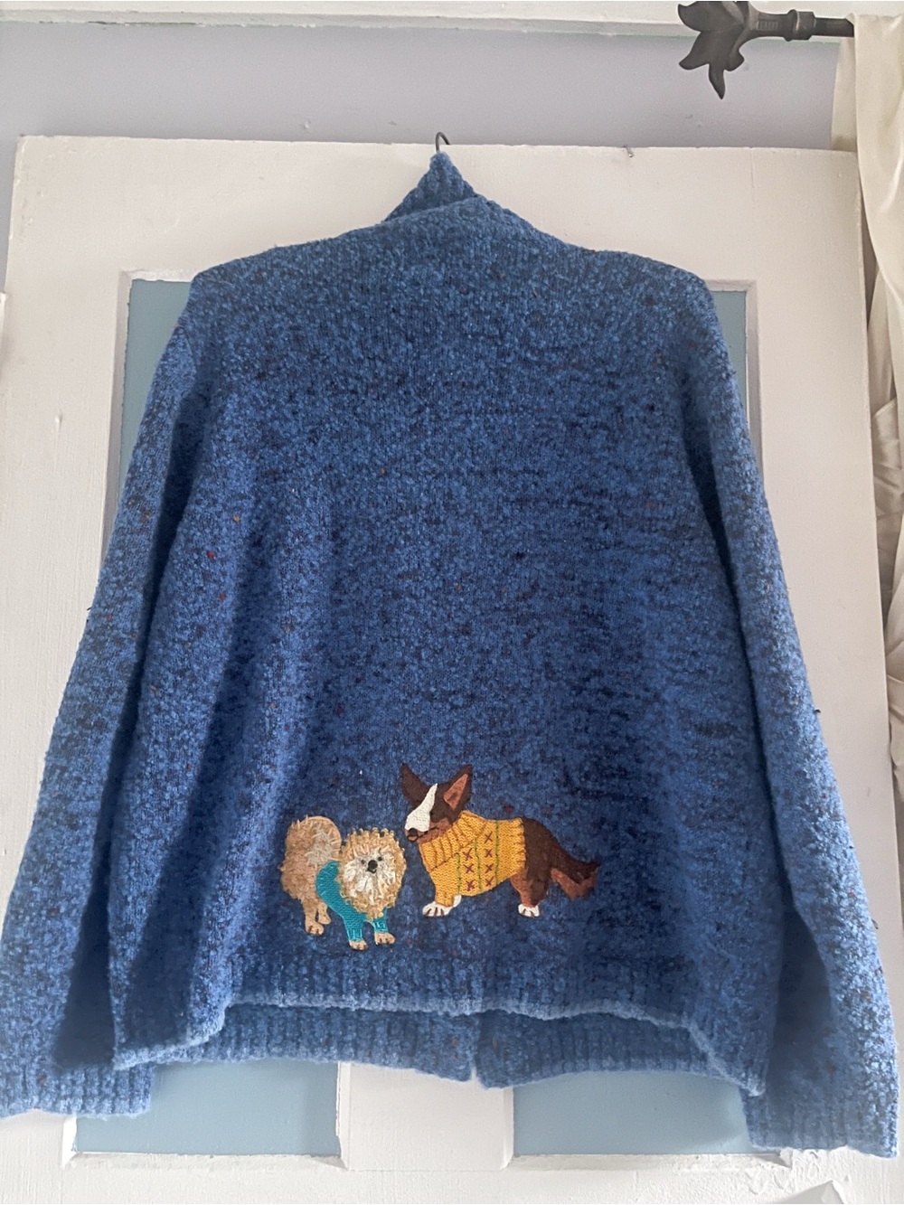 Design Options By Philip and Jane Gordon Blue Knit Dog Vintage Cardigan - Picture 8 of 12